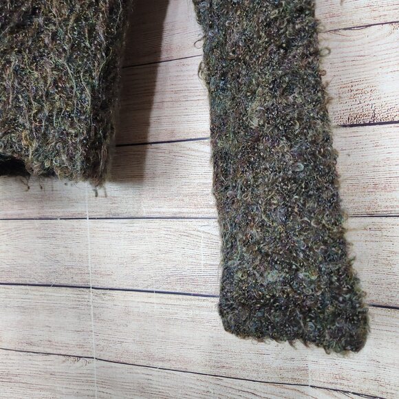 Vintage 80's 90's TEHEN France Mohair Blend Knit Pullover Sweater Cropped Brown - Picture 5 of 11